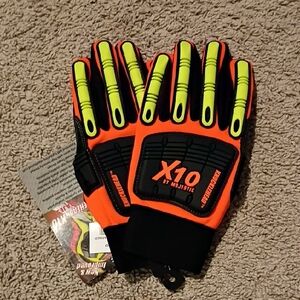 Majestic X10 High-Visibility Gloves - Black and Neon Yellow